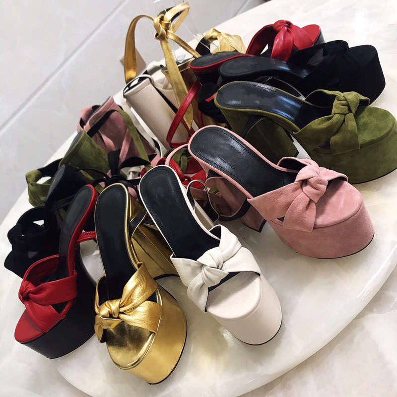 European and American super heel walking sandals women's thick soled open toe knot Roman bow love, Brown
European and American super heel walking sandals women's thick soled open toe knot Roman bow love, Brown