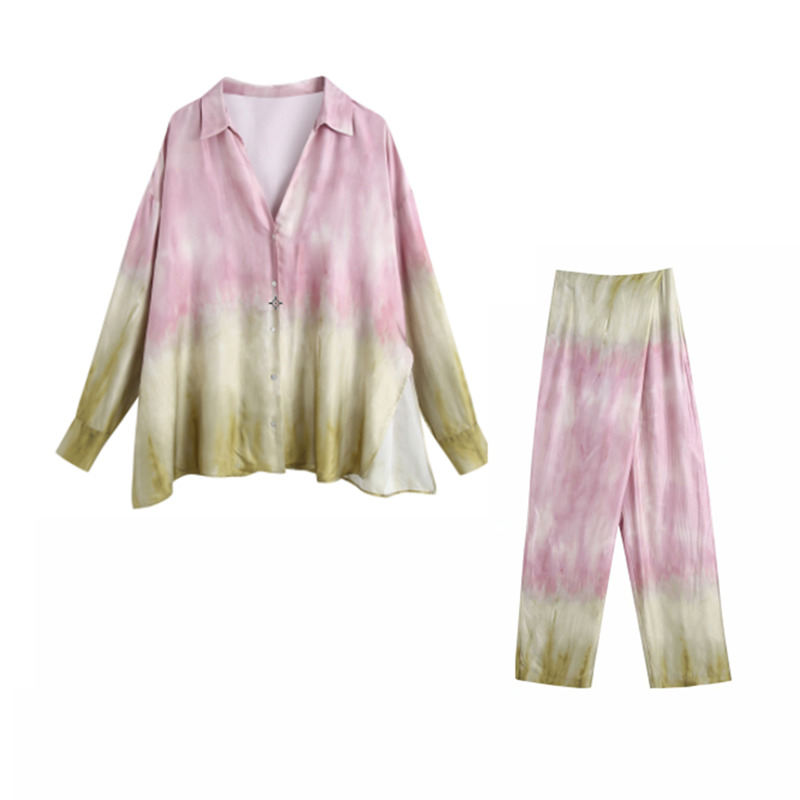 Fashion Printed Loose Blouse and Pants Set Two Piece Outfits For Women High Waist Plus Size Satin Sets 210525
Fashion Printed Loose Blouse and Pants Set Two Piece Outfits For Women High Waist Plus Size Satin Sets 210525