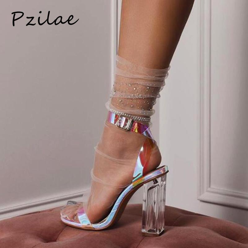 Pzilae Women Trendy Clear Block Heel Sandals Open Toe Transparent PVC Strappy Buckle Party Shoes Woman High, Mixed color
Pzilae Women Trendy Clear Block Heel Sandals Open Toe Transparent PVC Strappy Buckle Party Shoes Woman High, Mixed color