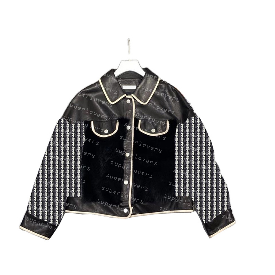 Leather Stitching Lamb Coat Letters Jacquard Denim Black Jacket Womens Cool Winter Jackets Streetwear, Black with label
Leather Stitching Lamb Coat Letters Jacquard Denim Black Jacket Womens Cool Winter Jackets Streetwear, Black with label