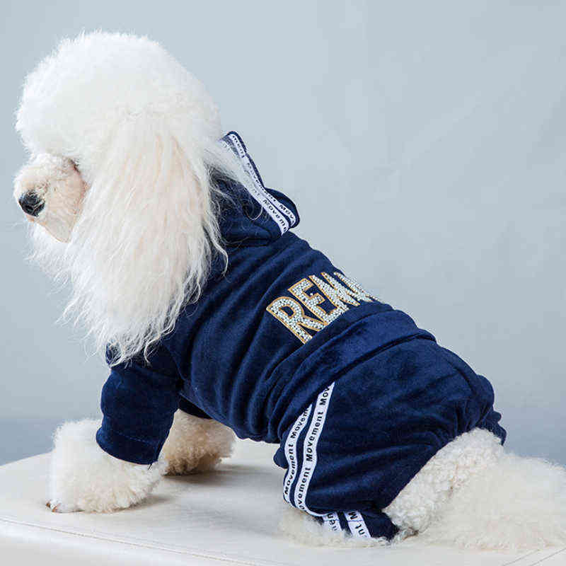 Fashion Letter Pet Dog Clothes Dogs Cats Coat Hoodies Sweatshirt Puppy Clothing For Yorkies Pets Bodysuit Overalls 220125