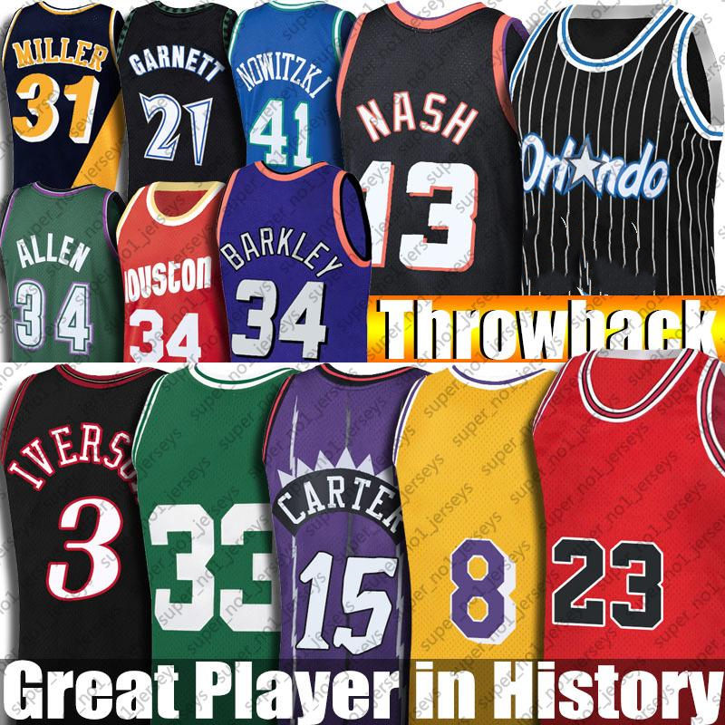 Vintage 15 Vince Allen Carter Iverson Jersey Ray 24 Black Mamba Steve Hakeem Nash Olajuwon Basketball Jerseys Charles Kevin Barkley Grant Rodman Garnet McGrady Hill от DHgate WW