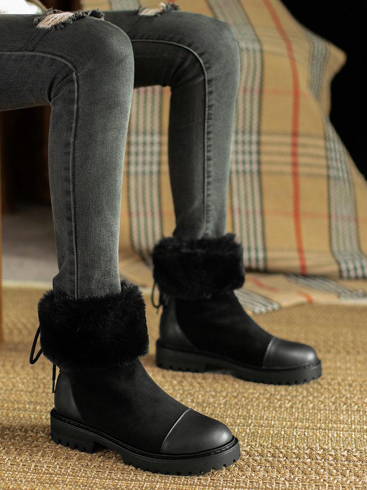 Boots EshtonShero Winter Shoes Woman Ankle Flock Slip On Short Plush Flat Heel Round Toe Med Platform Snow Size 3-9, Black
Boots EshtonShero Winter Shoes Woman Ankle Flock Slip On Short Plush Flat Heel Round Toe Med Platform Snow Size 3-9, Black