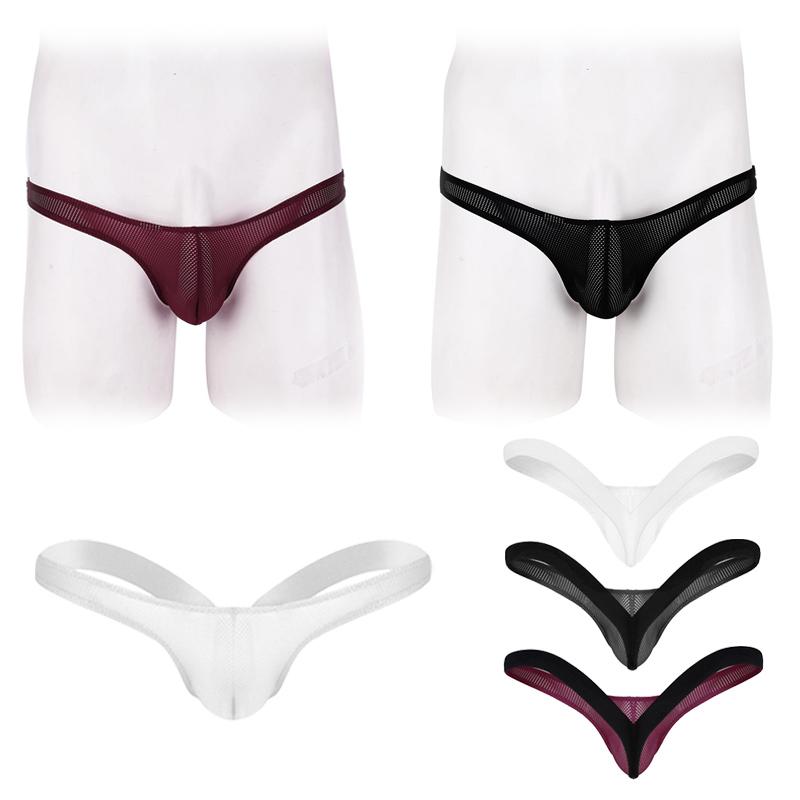Men's G-Strings Men Briefs Porno Underwear Open Back Sexy Lingerie Stretchy Jockstrap G-string Mesh See-through Thong Panties Bikini Underpa