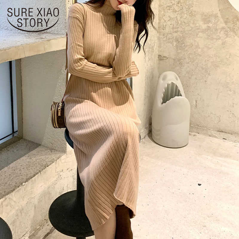 Autumn Elegant Mid-calf Dress Long Half Turtleneck Women Winter Knitted Jumper Dress Solid Wool Korean Clothes Chic 11952 210527, Black
Autumn Elegant Mid-calf Dress Long Half Turtleneck Women Winter Knitted Jumper Dress Solid Wool Korean Clothes Chic 11952 210527, Black