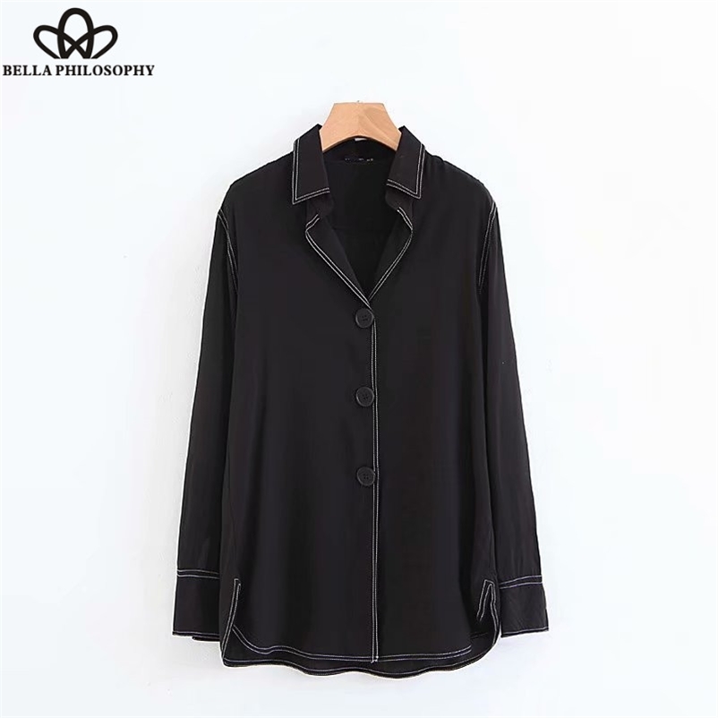 women vintage long sleeve contrast color black loose kimono blouse shirt buttons ladies blusas tops 210519
women vintage long sleeve contrast color black loose kimono blouse shirt buttons ladies blusas tops 210519