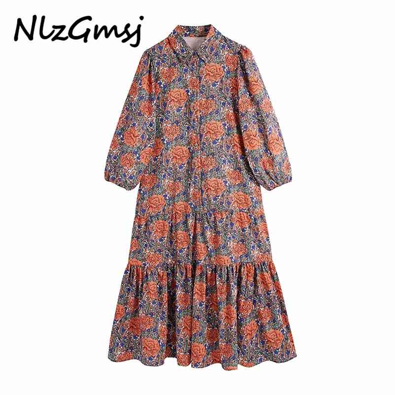 Dresse Print Lapel Loose Long Sleeve Midi Dress Woman Vintage Casual Pleated Robe Femme 04 210628, As picture
Dresse Print Lapel Loose Long Sleeve Midi Dress Woman Vintage Casual Pleated Robe Femme 04 210628, As picture