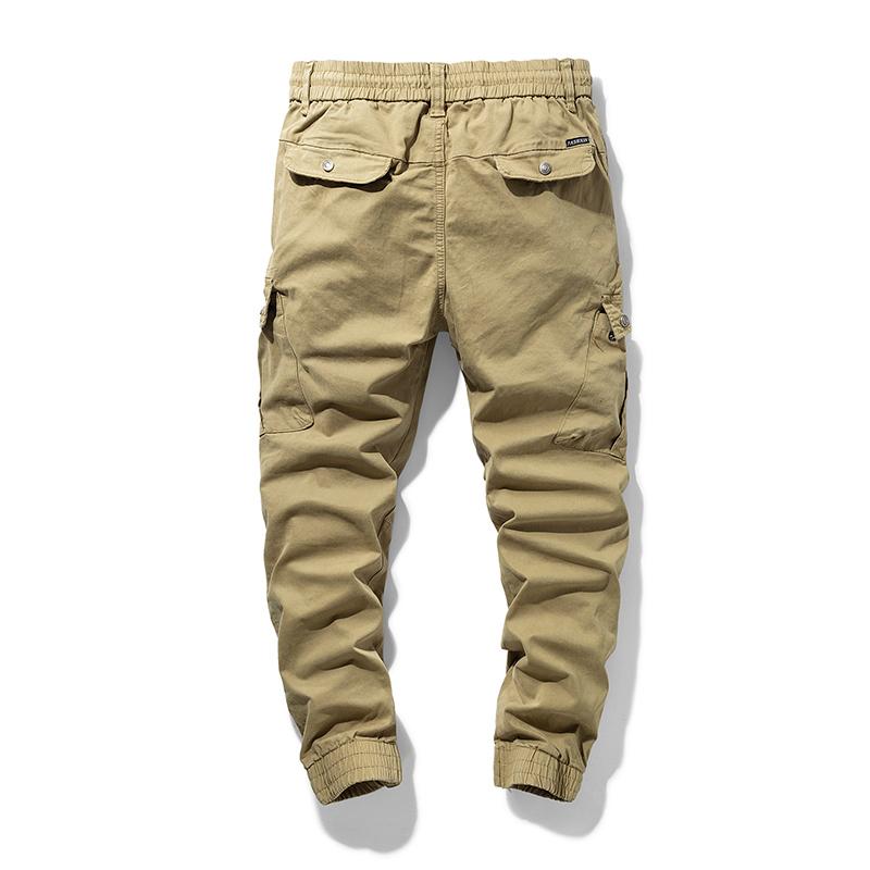 Spring Men's Cotton Cargo Pants Clothing Autumn Casual Fashion Elastic Waist Quality Pantalones Tipo Men