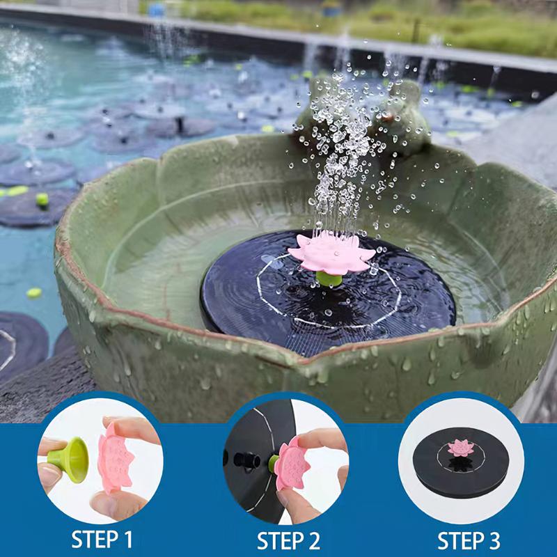 1.4W Solar Fountain Round Water Source Pump Bird Bath With 5 Sprinkler Nozzles And 1 Transferring Head Garden Decorations
1.4W Solar Fountain Round Water Source Pump Bird Bath With 5 Sprinkler Nozzles And 1 Transferring Head Garden Decorations
