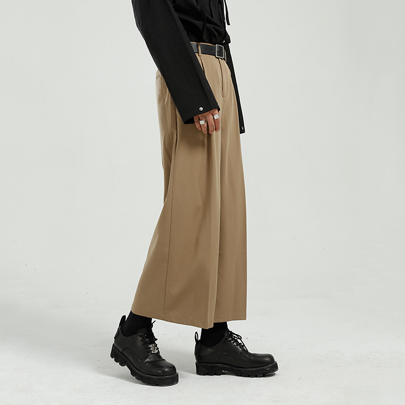 IEFB Men's Trousers Spring Korean Personality Trend Solid Color Medium Waist Ankle-length Wide Leg Casual Pants 9Y5697 210524