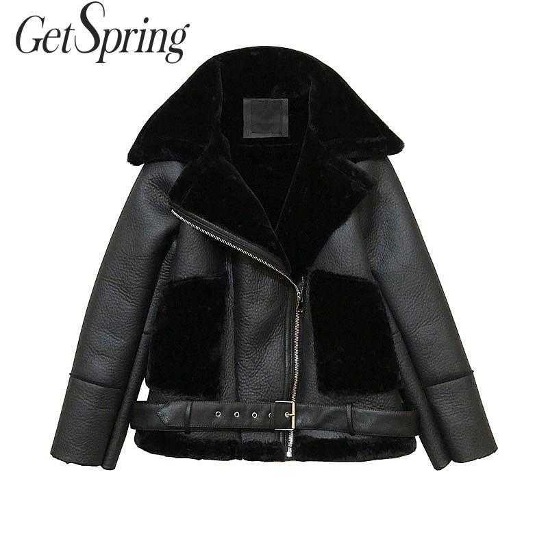 GETSPRING Women Coat Faux Leather Jackets Womans Fur Plus Size Black All Match Vintage Winter 210601
GETSPRING Women Coat Faux Leather Jackets Womans Fur Plus Size Black All Match Vintage Winter 210601