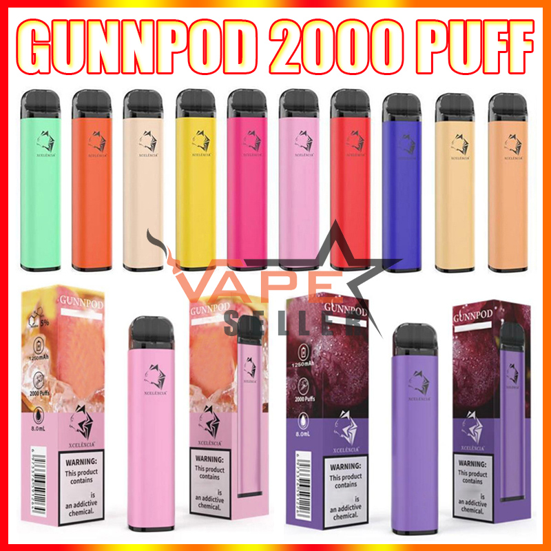 Gunnpod 2000 Puffs Disposable Vape Pen E Cigarette Deivce With 1250mAh 18350 Battery 8ml Pod Gunpod Vaporizer Starter Kit VS Elf Bar
Gunnpod 2000 Puffs Disposable Vape Pen E Cigarette Deivce With 1250mAh 18350 Battery 8ml Pod Gunpod Vaporizer Starter Kit VS Elf Bar