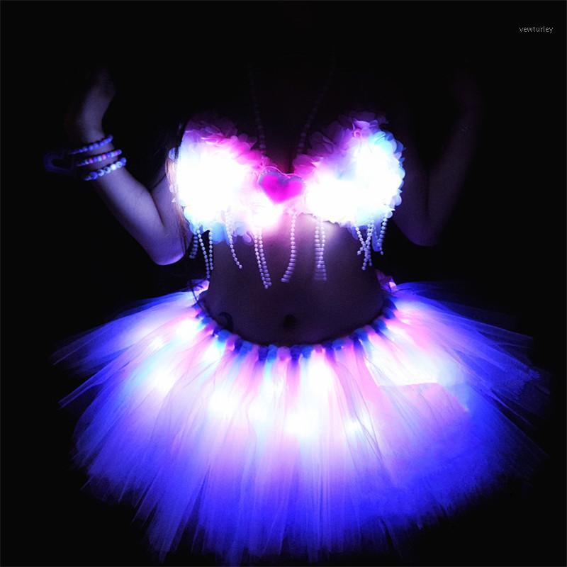 Party Decoration KS10 Ballroom Dance Led Light Tutu Dresses Rave Disco Wears Bra Luminous Skirt Stage Costumes Glowing Flower Bikini Outfits
Party Decoration KS10 Ballroom Dance Led Light Tutu Dresses Rave Disco Wears Bra Luminous Skirt Stage Costumes Glowing Flower Bikini Outfits