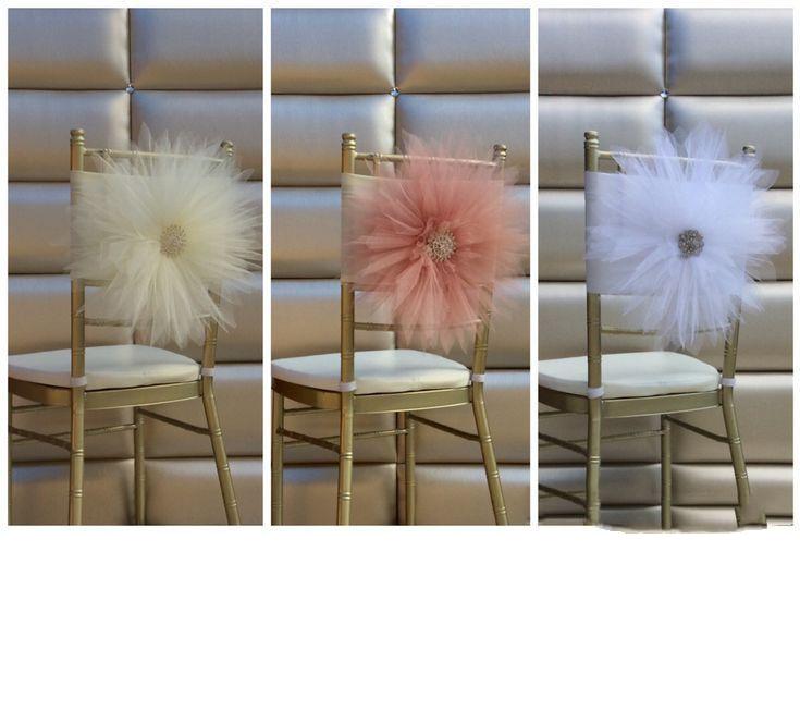 2021 New Coming 2018 Tulle Custom Made Flower Crystal Cute Chair Sash Wedding Supplies Wedding Events New