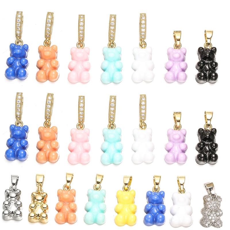 Charms YEYULIN 1pcs Candy Color Resin Bear Copper Pendant For Women Men DIY Necklace Earrings Jewelry Making Accessories, Bronze;silver
Charms YEYULIN 1pcs Candy Color Resin Bear Copper Pendant For Women Men DIY Necklace Earrings Jewelry Making Accessories, Bronze;silver