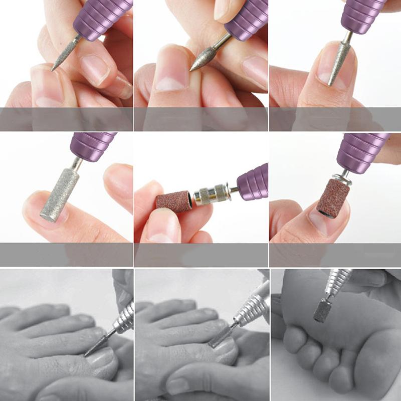 Nail Drill & Accessories Portable Electric Machine Professional 20000 RPM USB Pedicure Drills Handpiece Grinder Polishing Tools Set