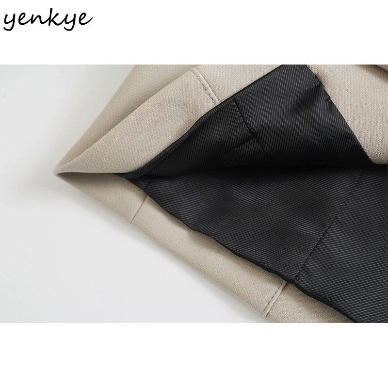 Fashion Women Solid Cropped Blazer Mujer Long Sleeve Notched Collar Office Elegant Suit Jacket Plus Size Short Tops 210430