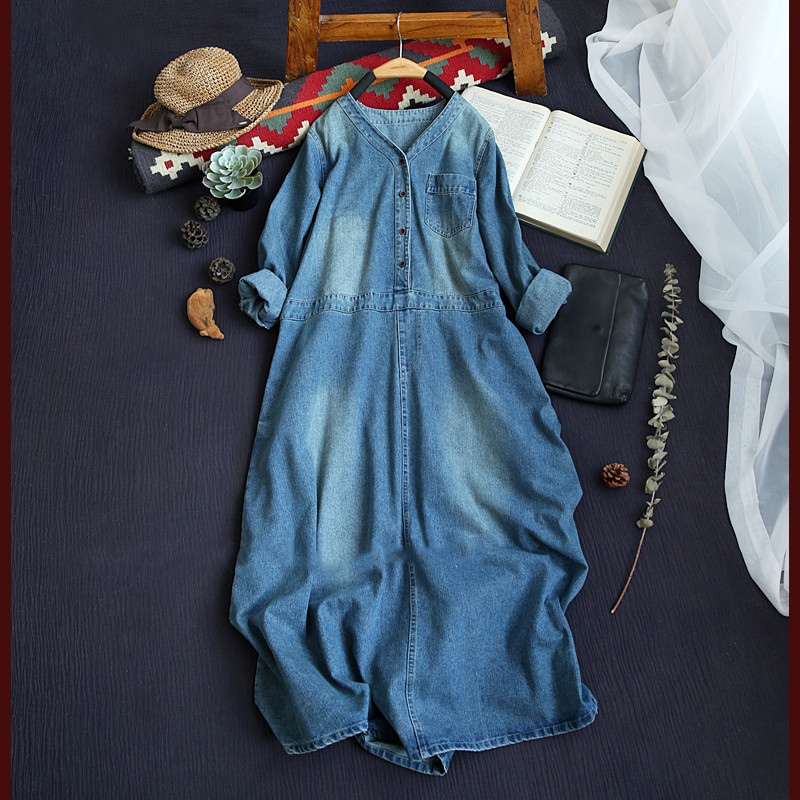 Casual Dresses Lamtrip 2021 Spring Vintage Women V-Neck Long Denim 9SBI, Picture
Casual Dresses Lamtrip 2021 Spring Vintage Women V-Neck Long Denim 9SBI, Picture