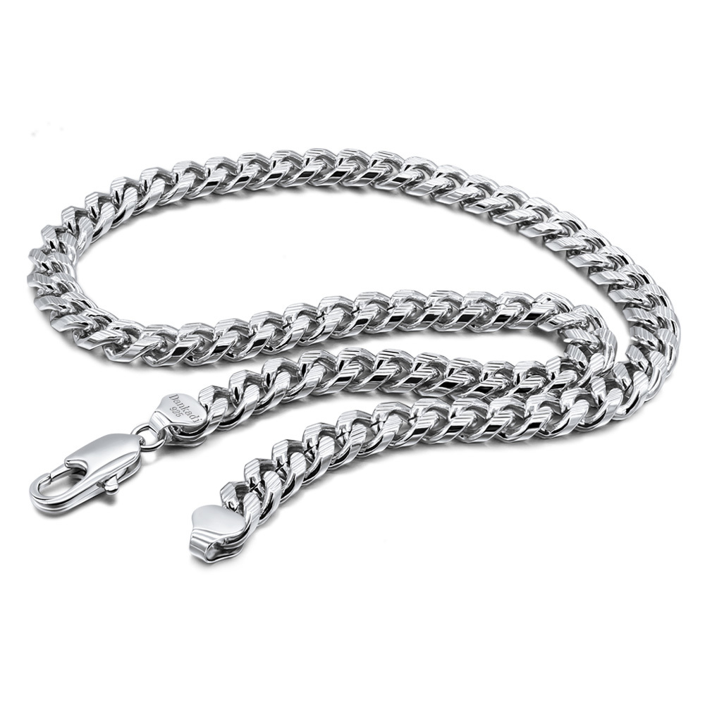 1005 Sterling Silver Punk Necklace Men 10MM Curb Cuban Link Chain Chokers Gift Fashion Vintage For Man Solid Silver Jewelry X0509
1005 Sterling Silver Punk Necklace Men 10MM Curb Cuban Link Chain Chokers Gift Fashion Vintage For Man Solid Silver Jewelry X0509