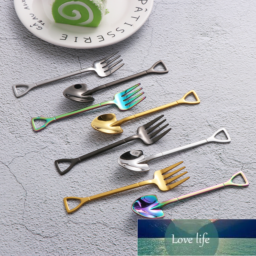 Multicolor Spoon Fork Shovel Shape Ice Cream SpoonFork Coffee Ice Cream Tools Kitchen Accessories7605287