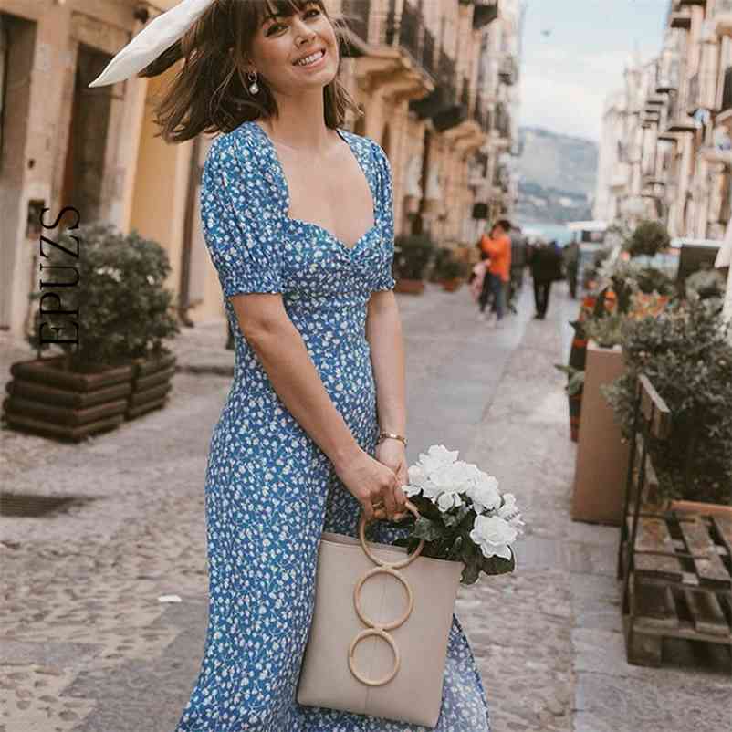 Vintage boho floral midi Dress women Elegant Sexy chiffon Split Dot Printed White es summer korean Vestidos 210521, 11
Vintage boho floral midi Dress women Elegant Sexy chiffon Split Dot Printed White es summer korean Vestidos 210521, 11