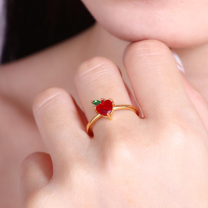 Cluster Rings Cute Fruit Ring For Teen Girl Korean Crystal Gold Color Adjustable Finger Accessories Friends Gift Kawaii Jewelry KAR309, Golden;silver
Cluster Rings Cute Fruit Ring For Teen Girl Korean Crystal Gold Color Adjustable Finger Accessories Friends Gift Kawaii Jewelry KAR309, Golden;silver