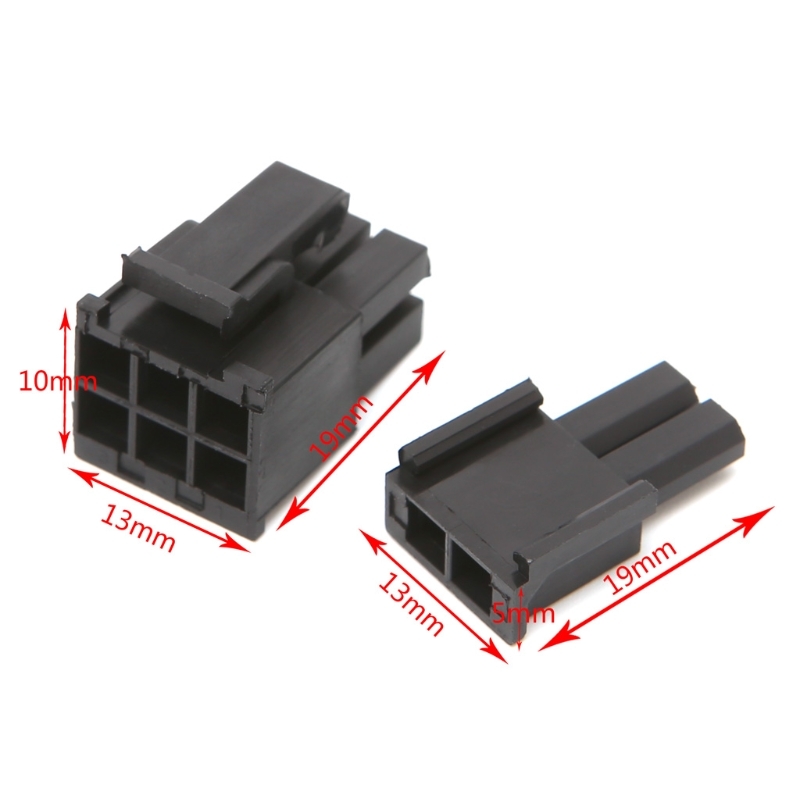 30 Pcs 4.2Mm 6 + 2 Pin Male Power Connector Plastic Shell for Pc Graphic Map Pci-E 40JA