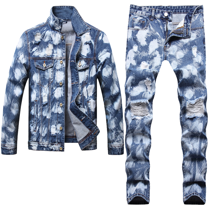 Tracksuits Ripped Hole Mens Blue Piece Sets New Contrasting Color Design Autumn Winter Slim Fit Denim Jacket Jeans Conjuntos De Hombres 1UB4, Jacket and jeans 331-2.9215
Tracksuits Ripped Hole Mens Blue Piece Sets New Contrasting Color Design Autumn Winter Slim Fit Denim Jacket Jeans Conjuntos De Hombres 1UB4, Jacket and jeans 331-2.9215