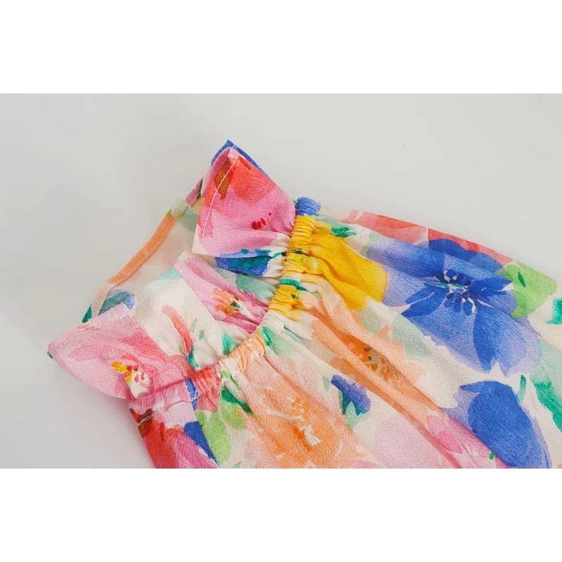 fashion women long shirts summer boho ladies floral print female blouses v nect button girls 210430