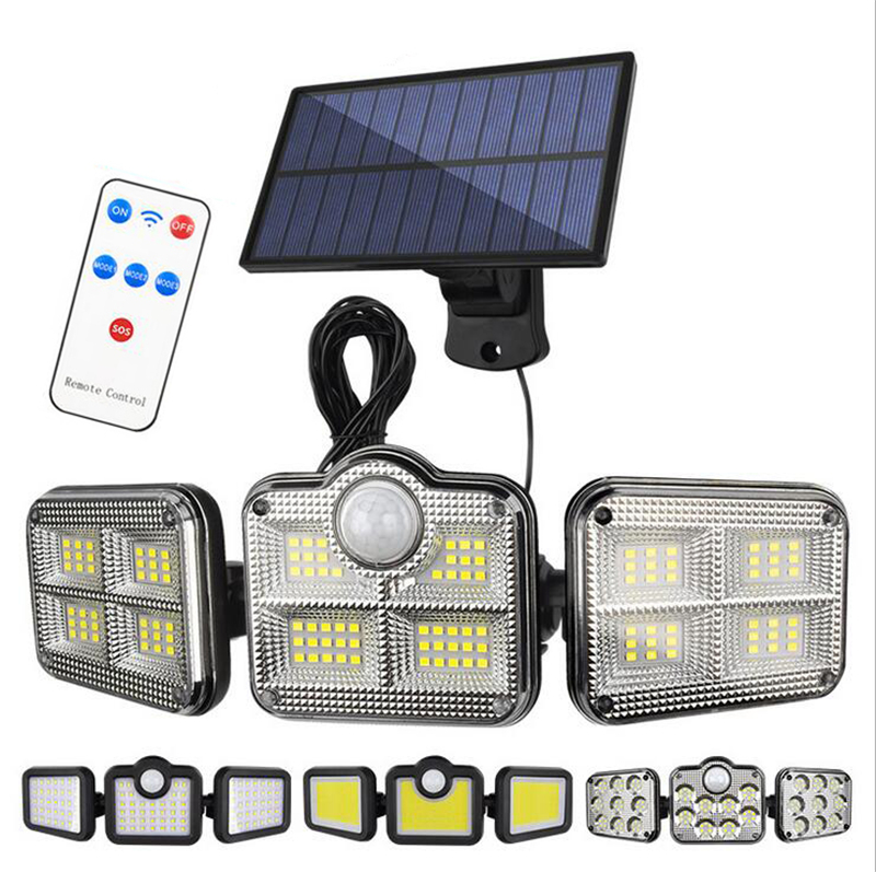 108 122 138 171 LEDs Solar Lamps Outdoor 3 Head Motion Sensor 270° Wide Angle Illumination Waterproof Remote Control Wall Lights
108 122 138 171 LEDs Solar Lamps Outdoor 3 Head Motion Sensor 270° Wide Angle Illumination Waterproof Remote Control Wall Lights