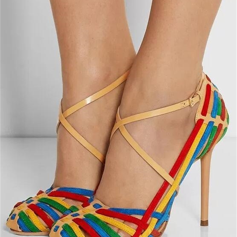 Sandals Verão nova moda arco-íris trançado cintas feminino dedo do pé pontiagudo sandálias único salto alto senhoras sexy vestido sapatos festa 8MOA, Red
Sandals Verão nova moda arco-íris trançado cintas feminino dedo do pé pontiagudo sandálias único salto alto senhoras sexy vestido sapatos festa 8MOA, Red