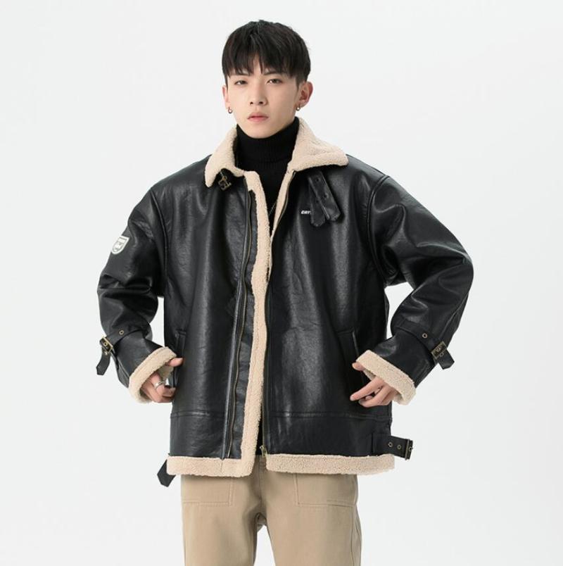 Men's Jackets Autumn And Winter Fur Velvet Leather Lapel Coat Thick Motorcycle Jacket, Black;brown
Men's Jackets Autumn And Winter Fur Velvet Leather Lapel Coat Thick Motorcycle Jacket, Black;brown