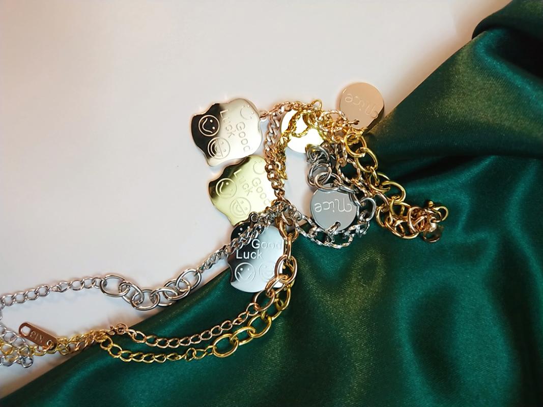 Link, Chain Stainless Steel Double-layer Goodluck Bracelet Bohemian Retro Multilayer Geometric Letter Pendant Fashion Female Jewelry, Black
Link, Chain Stainless Steel Double-layer Goodluck Bracelet Bohemian Retro Multilayer Geometric Letter Pendant Fashion Female Jewelry, Black