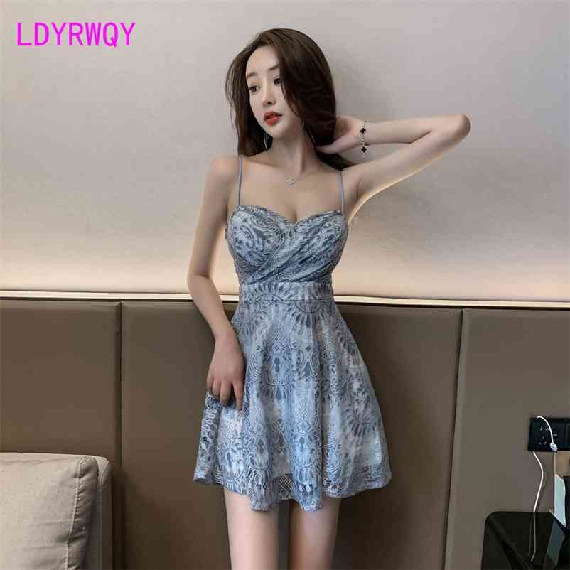 Fashion women's temperament low cut waist show thin sling technician work clothes dress 210603, Blue
Fashion women's temperament low cut waist show thin sling technician work clothes dress 210603, Blue
