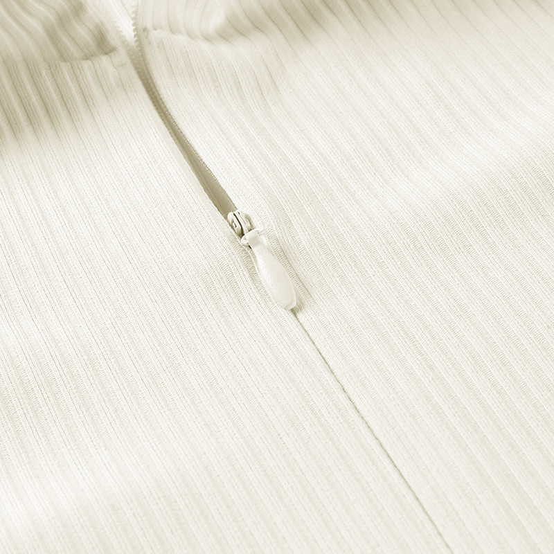 Turn-down Collar Front Zipper Tank Tops Women Sleeveless Slim Elastic Crop Knitted Cotton Lady Summer Casual 210514