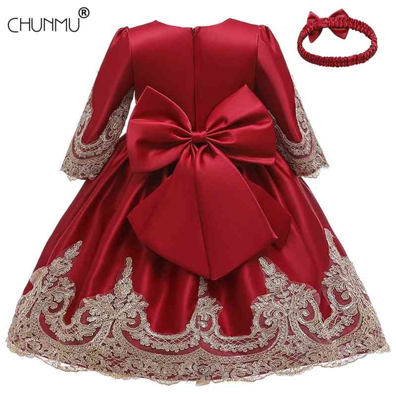 Flower Girl Dress Tutu Christmas Long Sleeve For Year Children Clothing Winter Kids es 210508