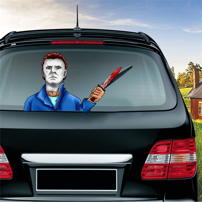 Universal Car Horrible Killer Series Stickers Nail Head Mask killers Electric Saw Sticker Graffiti Decals For Rear Windshield Wiper Vehicle Decoration