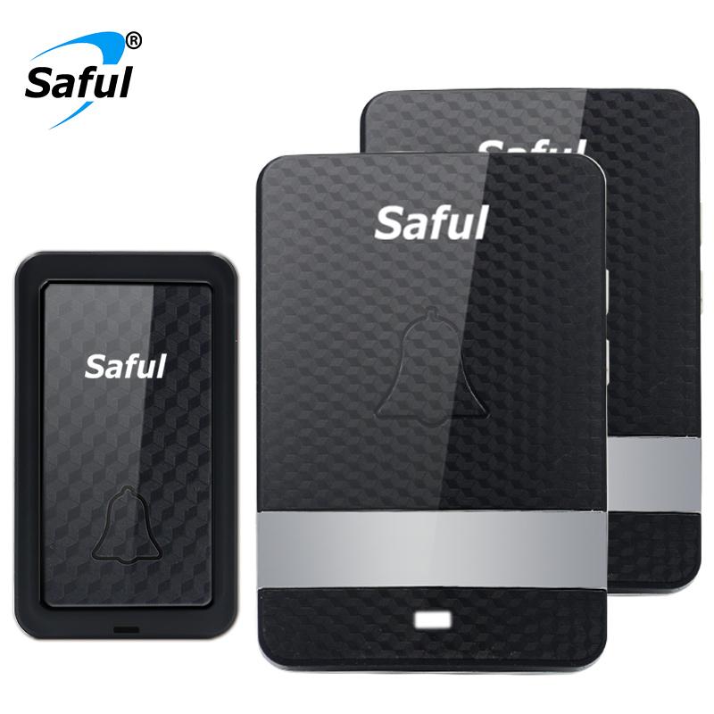 Saful Self-powered Waterproof Wireless Doorbell No Battery Black 1 Outdoor Push Button +2 Indoor Receiver Doorbells
Saful Self-powered Waterproof Wireless Doorbell No Battery Black 1 Outdoor Push Button +2 Indoor Receiver Doorbells