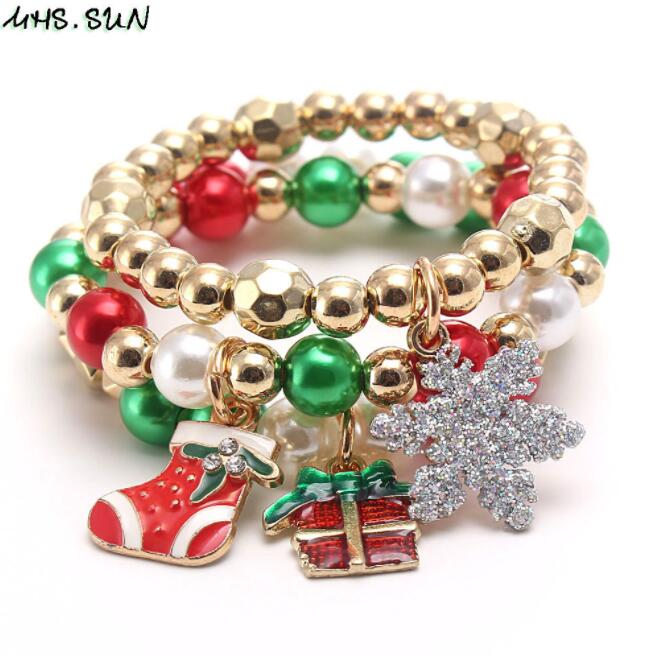 Fashion kids Strands charms Rhinestone Christmas Santa Claus Tree sock Snowflake Pendant bangles Children bracelets beads jewelry for party Gift
Fashion kids Strands charms Rhinestone Christmas Santa Claus Tree sock Snowflake Pendant bangles Children bracelets beads jewelry for party Gift