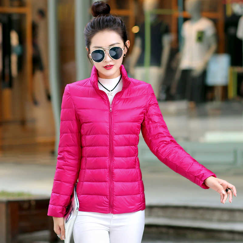 7XL Women 90% White Duck Down Coats Plus Size Women's Ultra Light Duck Down Jackets Autumn Winter Warm Stand collar Hiking Coat 211007wtt