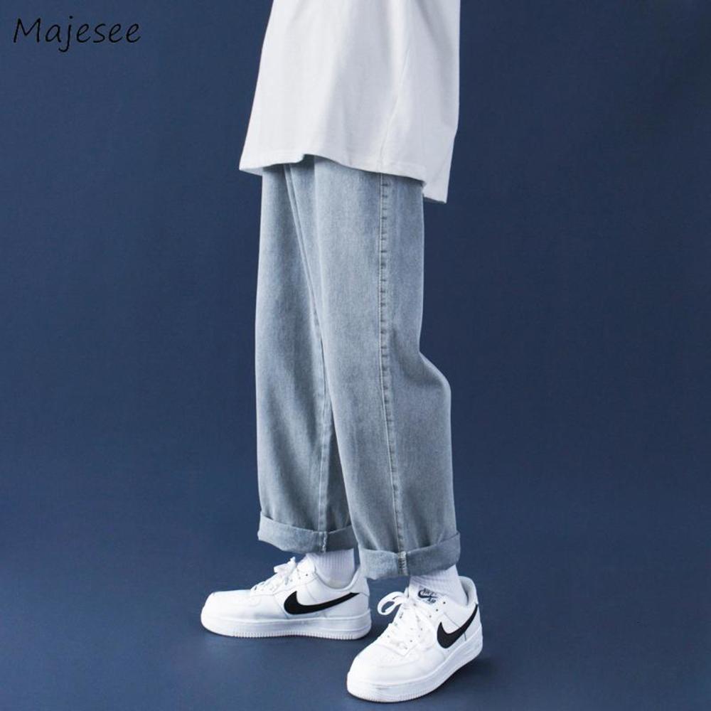 Men Jeans Solid Loose Denim Trendy All-match Straight Males Leisure Chic Baggy Cowboy Trousers Harajuku Retro Cool Simple New, Dark blue kn02
Men Jeans Solid Loose Denim Trendy All-match Straight Males Leisure Chic Baggy Cowboy Trousers Harajuku Retro Cool Simple New, Dark blue kn02