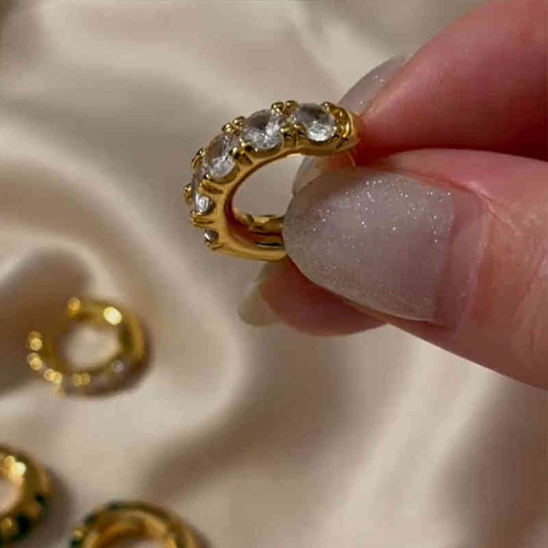 Earring S925 Sterling Silver French Emerald Crystal Earrings Women Fashion Court Earrings High Sense