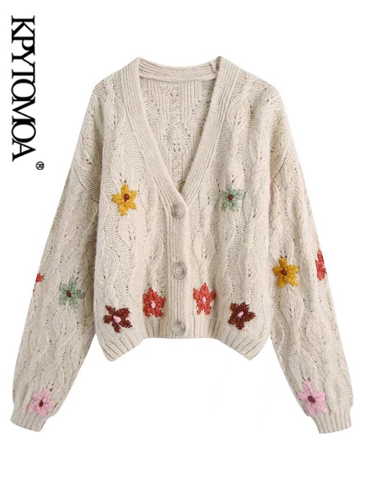 Women's Knits & Tees KPYTOMOA Women Fashion Floral Embroidery Loose Knit Cardigan Sweater Vintage V Neck Long Sleeve Female Outerwear Chic T, White
Women's Knits & Tees KPYTOMOA Women Fashion Floral Embroidery Loose Knit Cardigan Sweater Vintage V Neck Long Sleeve Female Outerwear Chic T, White