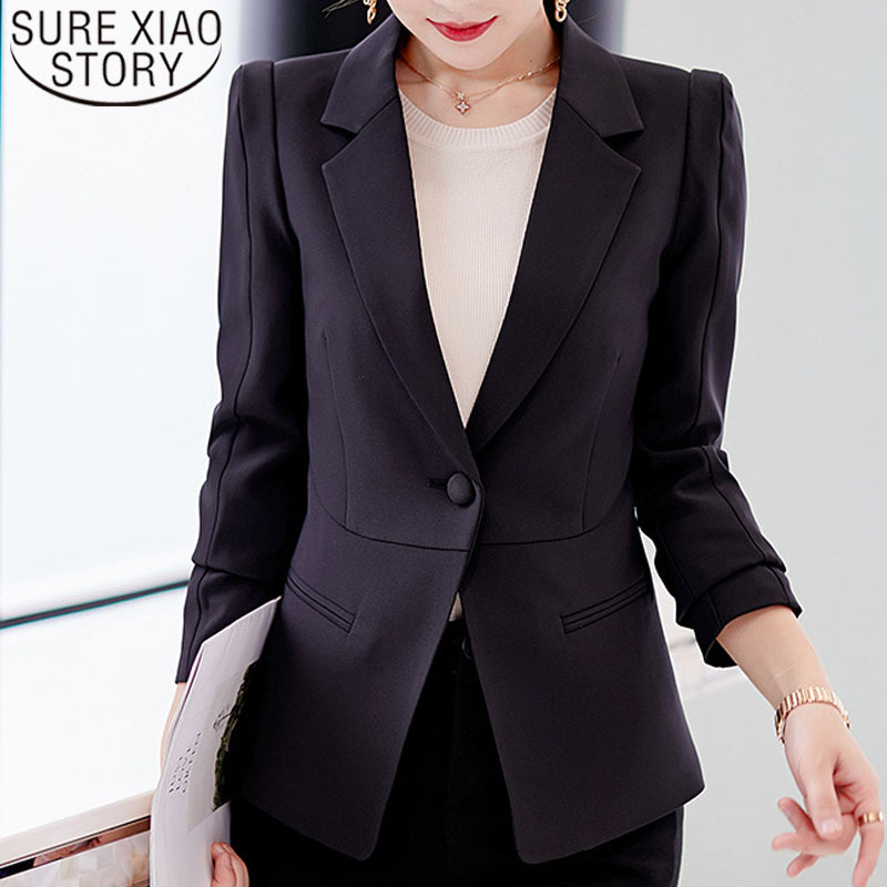 Fashion autumn coats and jackets women long sleeve solid suit collar formal coat jacket office outwear clothes 1346 45 210510