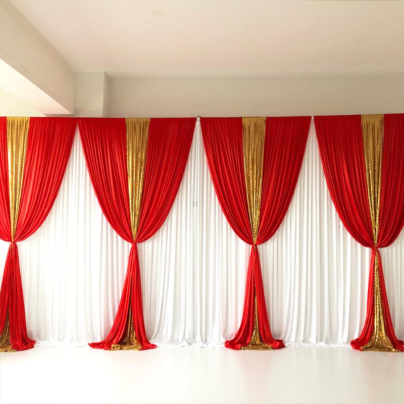 Party Decoration Design White Curtain Red Ice Silk Gold Sequin Drape Backdrop Wedding Birthday
Party Decoration Design White Curtain Red Ice Silk Gold Sequin Drape Backdrop Wedding Birthday