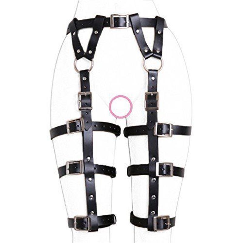 Sexy Costumes Women's Punk PU Leather Body Harness Garter Belt Adjustable Waist Leg Cage Free Size 6 Rings Fetish Costume, Black
Sexy Costumes Women's Punk PU Leather Body Harness Garter Belt Adjustable Waist Leg Cage Free Size 6 Rings Fetish Costume, Black