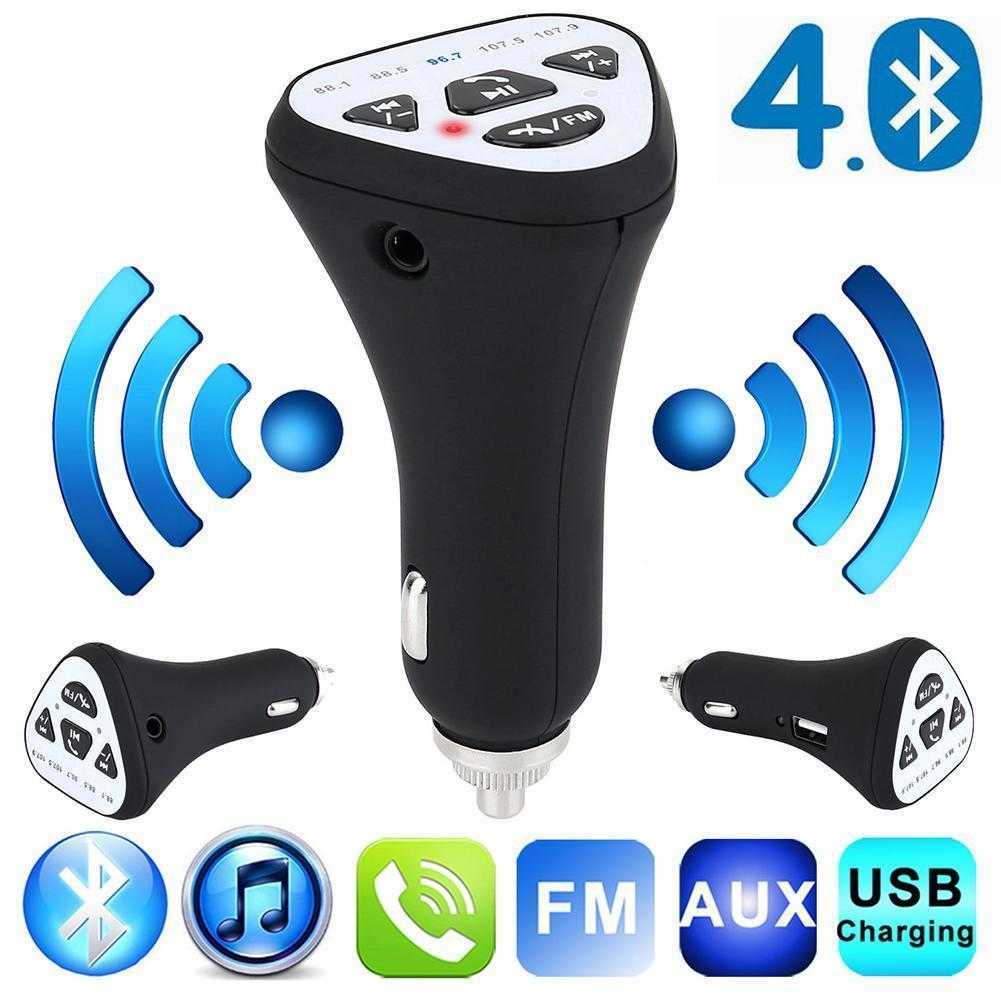 Car Kit Wireless Bluetooth 4.1 AUX Stereo Audio Receiver FM Adapter USB Charger GA