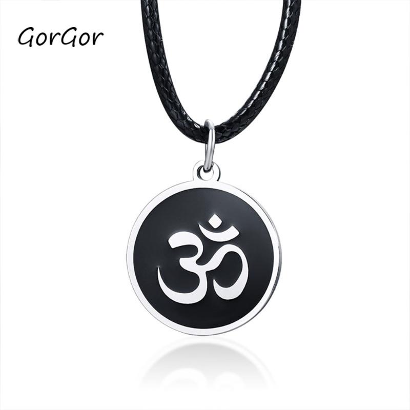 Pendant Necklaces GorGor Necklace Men Stainless Steel Round Card Leather Cord Braided Simplicity Style Fashion Accessories PN-1287S
Pendant Necklaces GorGor Necklace Men Stainless Steel Round Card Leather Cord Braided Simplicity Style Fashion Accessories PN-1287S