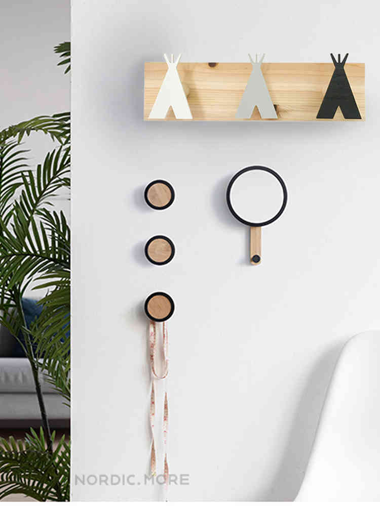 Back Wooden Tent Hooks For Kids Door Back Hook Wall Clothes Coat Hanger Rustproof Towel Rack