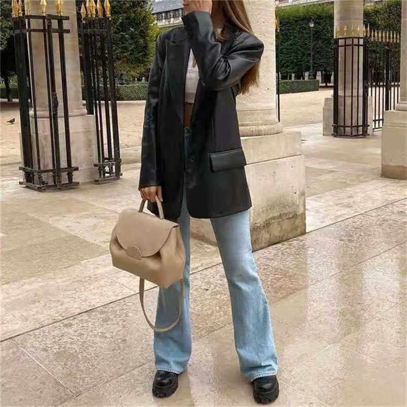 Women' Leather Jacket Autumn Winter Casual PU Loose Jackets Female Streetwear Spring Fashion Faux Fur Blazer Coat 211108, Black
Women' Leather Jacket Autumn Winter Casual PU Loose Jackets Female Streetwear Spring Fashion Faux Fur Blazer Coat 211108, Black